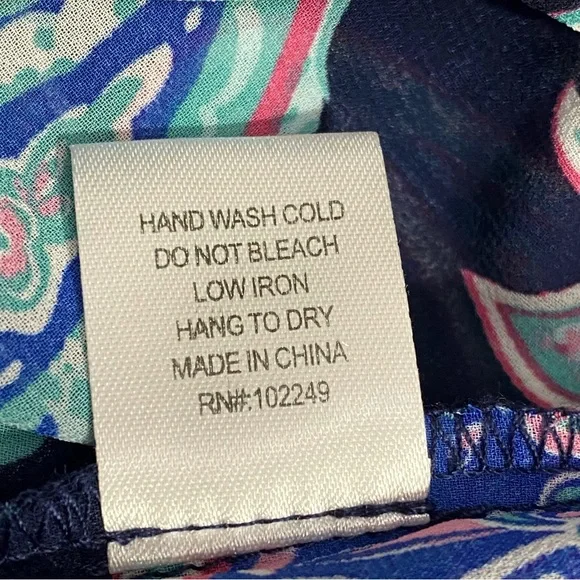 SKIES ARE BLUE paisley print sheer polyester ruched sleeves tuck shoulder top S - Picture 8 of 8